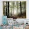 Designart - Light in Dense Fall Forest with Fog - Landscape Art Print Framed Canvas
